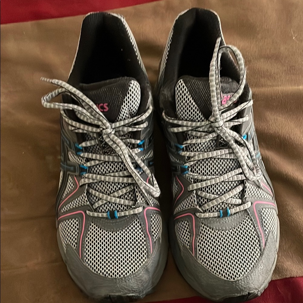 ASICS Gray and Pink Women's Running Shoes